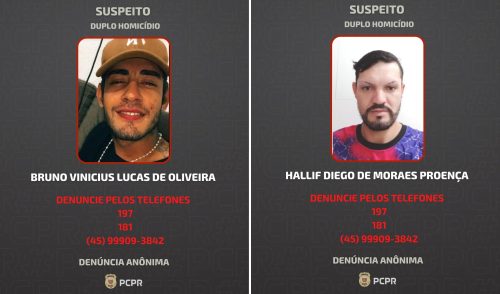 Polícia Civil procura suspeitos de participação em duplo homicídio em Cascavel