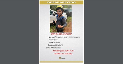 Imagem referente a Polícia Civil amplia buscas de garotinho de 10 anos que desapareceu durante a madrugada
