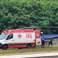 Imagem referente a Vítima de grave acidente em Nova Santa Rosa é transferida de helicóptero ao HUOP, em Cascavel