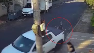 Imagem referente a Vídeo: Motorista atropela bandido para salvar enfermeira de assalto