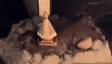Imagem referente a Milagre? Imagem de Nossa Senhora Aparecida é encontrada intacta em padaria atingida pela enchente no RS