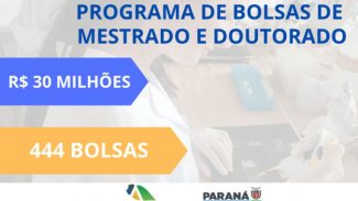 Estado destina mais de R$ 30 milhões para programa de bolsas de mestrado e doutorado