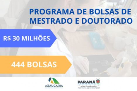 Imagem referente a Estado destina mais de R$ 30 milhões para programa de bolsas de mestrado e doutorado