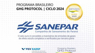 Sanepar recebe Selo Ouro por inventário sobre gases de efeito estufa