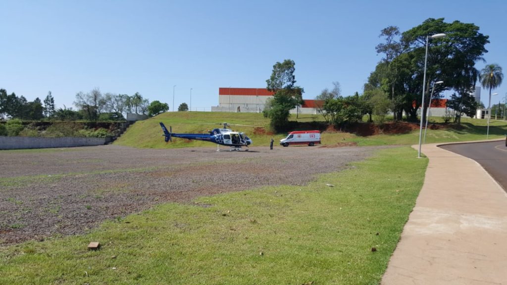 Idosa com hemorragia é trazida de helicóptero ao HUOP