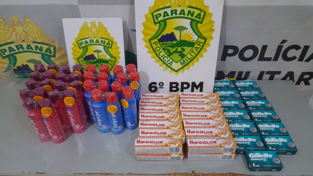 Jovem é detida após furtar aparelhos de barbear, talco para os pés e pomada para assaduras em mercado