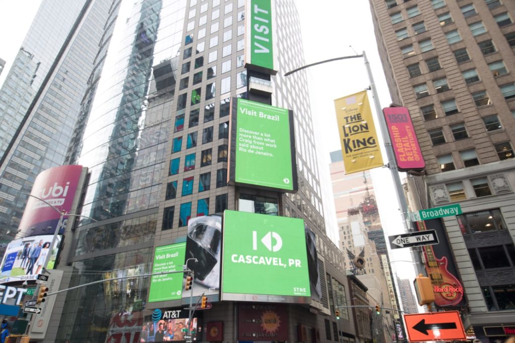 Cascavel na Times Square: potencial econômico da cidade é ressaltado em ação de marketing