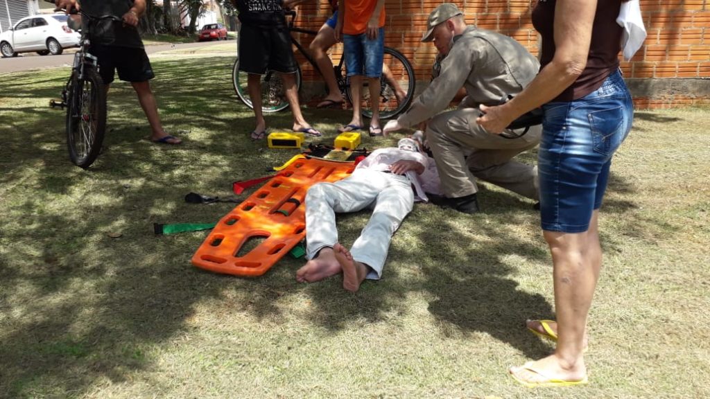 Homem de 49 anos sofre queda e fica ferido no Bairro Santos Dumont