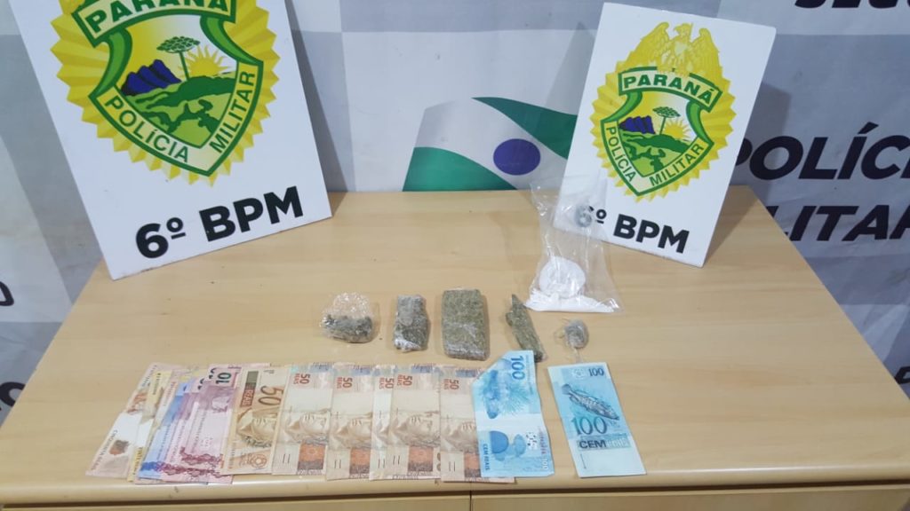 Choque detém homem com maconha, cocaína e dinheiro na marginal da PRc-467
