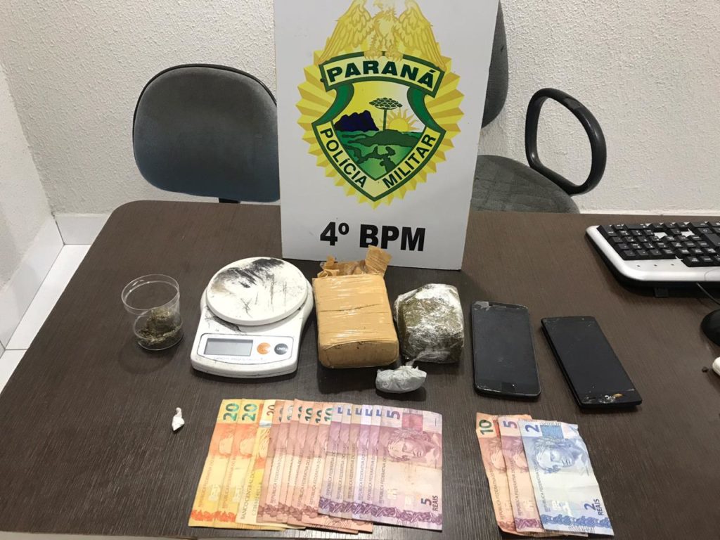 PM realização prisão por furto de motocicleta e tráfico de drogas