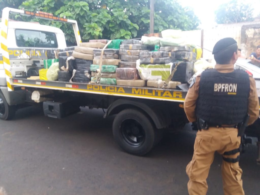 Apreensão de maconha realizada hoje (26) pelo BPFron totalizou 3,3 toneladas, a maior de sua história
