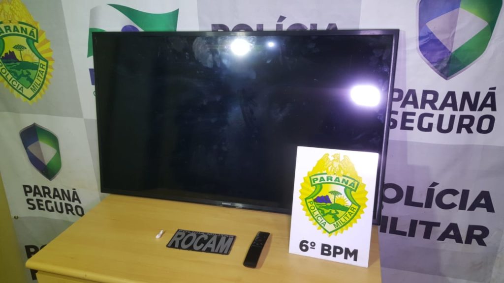 ROCAM detém indivíduo e recupera televisor furtado em casa no Bairro Universitário