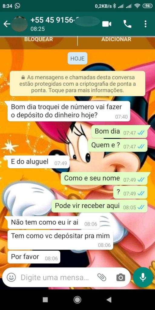 Mulher é alvo de golpista e faz alerta