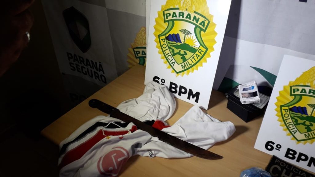 Homem ameaça a esposa com facão e acaba detido pelo Choque no Bairro Morumbi
