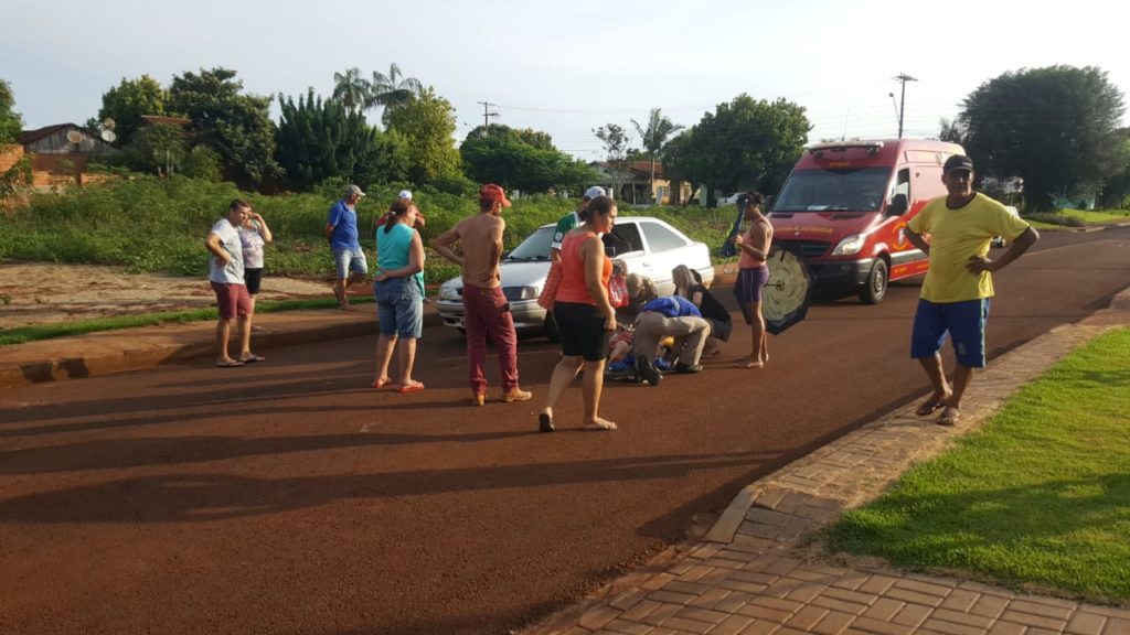Colisão entre carro e bicicleta deixa menina de 8 anos ferida em Sede Alvorada