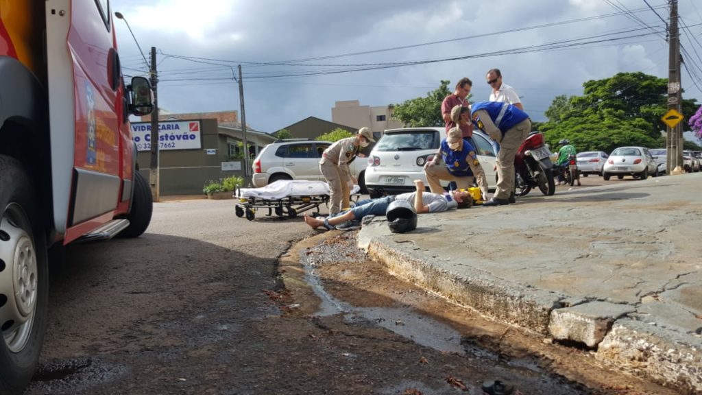 Motociclista de 37 anos se fere em colisão no São Cristóvão