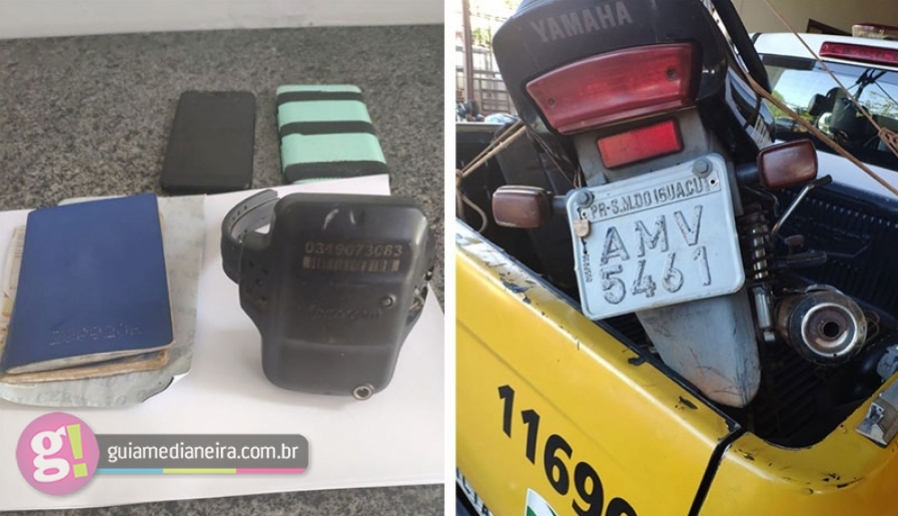 Itaipulândia: PM prende um por receptação, apreende drogas e recupera motocicleta Imagem referente a Itaipulândia: PM prende um por receptação, apreende drogas e recupera motocicleta