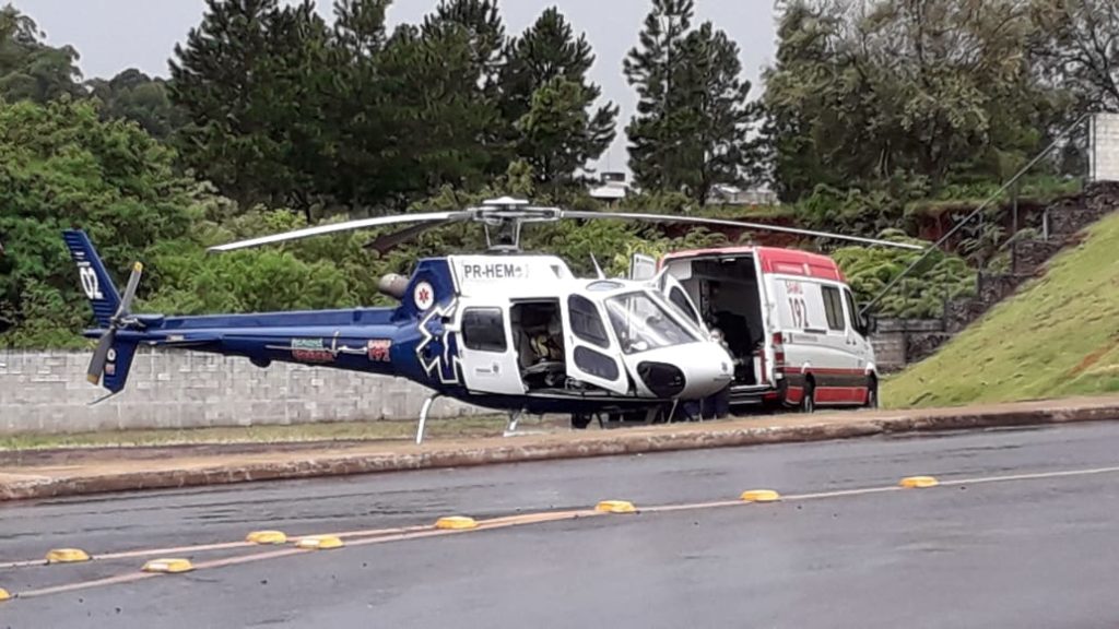 Bebê prematuro é transportado de helicóptero a Cascavel 3 horas após o nascimento em Jesuítas