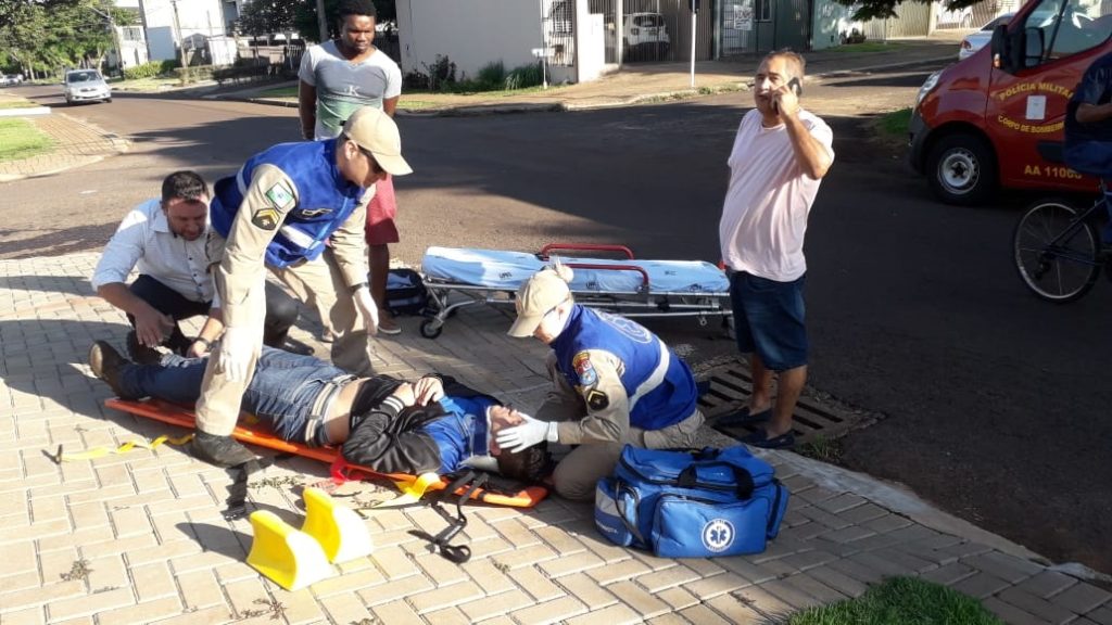 Motociclista fica ferido em acidente no Bairro Alto Alegre