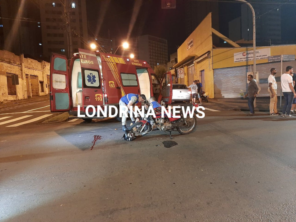 Motociclista fica ferido em batida de trânsito no Centro de Londrina