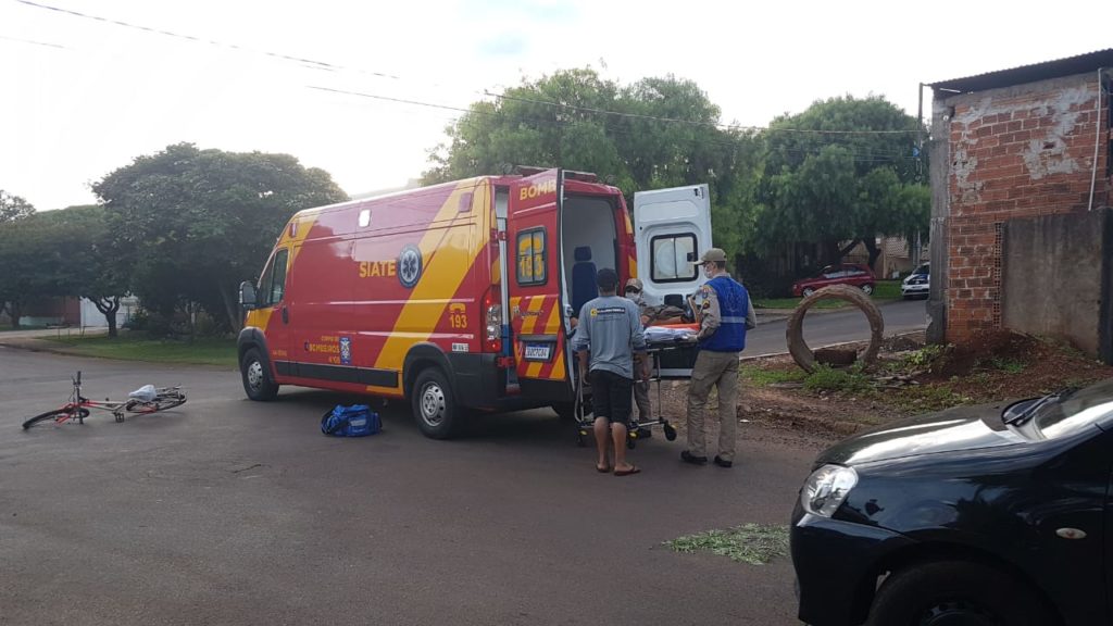 Ciclista colide com carro no Bairro Parque São Paulo