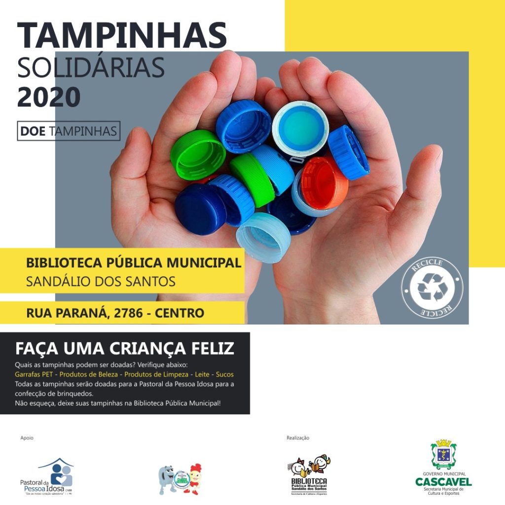 Biblioteca Pública lança campanha Tampinhas Solidárias