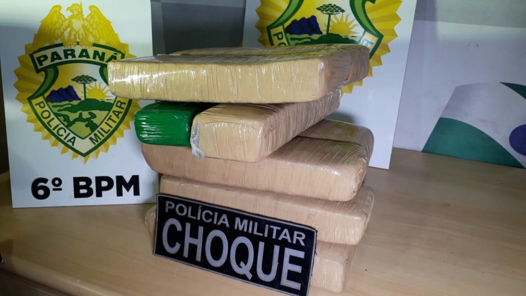 Choque detém indivíduo e apreende 7,7 kg de maconha na rodoviária de Santa Tereza do Oeste
