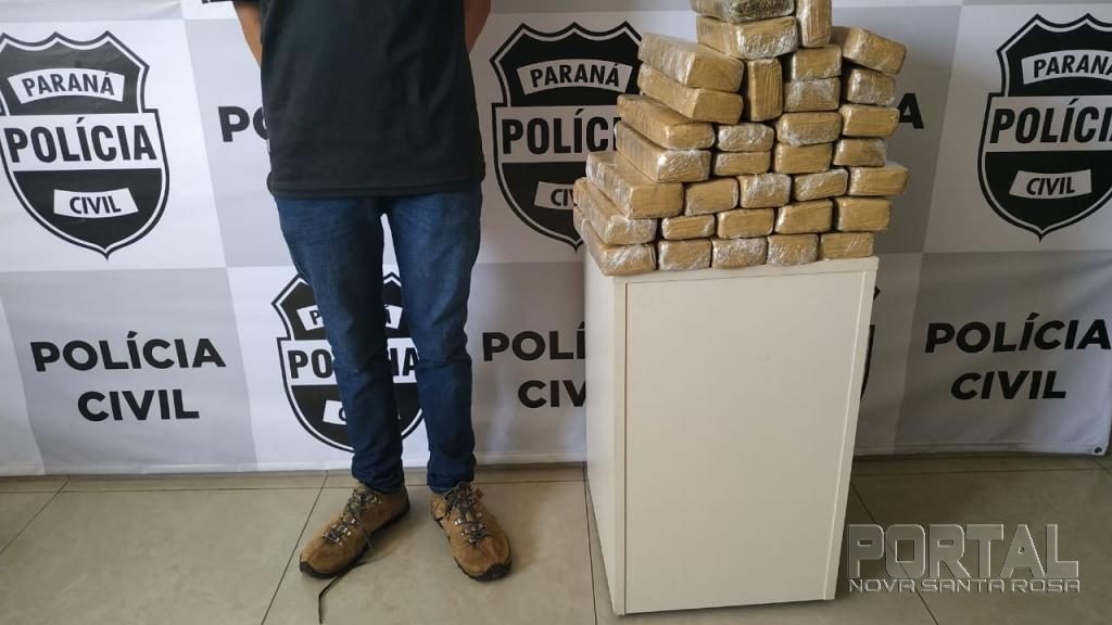 Jovem é preso transportando 33 tabletes de maconha na rodoviária de Toledo