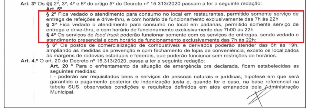 Liberação para serviços de delivery das 07h às 22h é oficializada em Cascavel