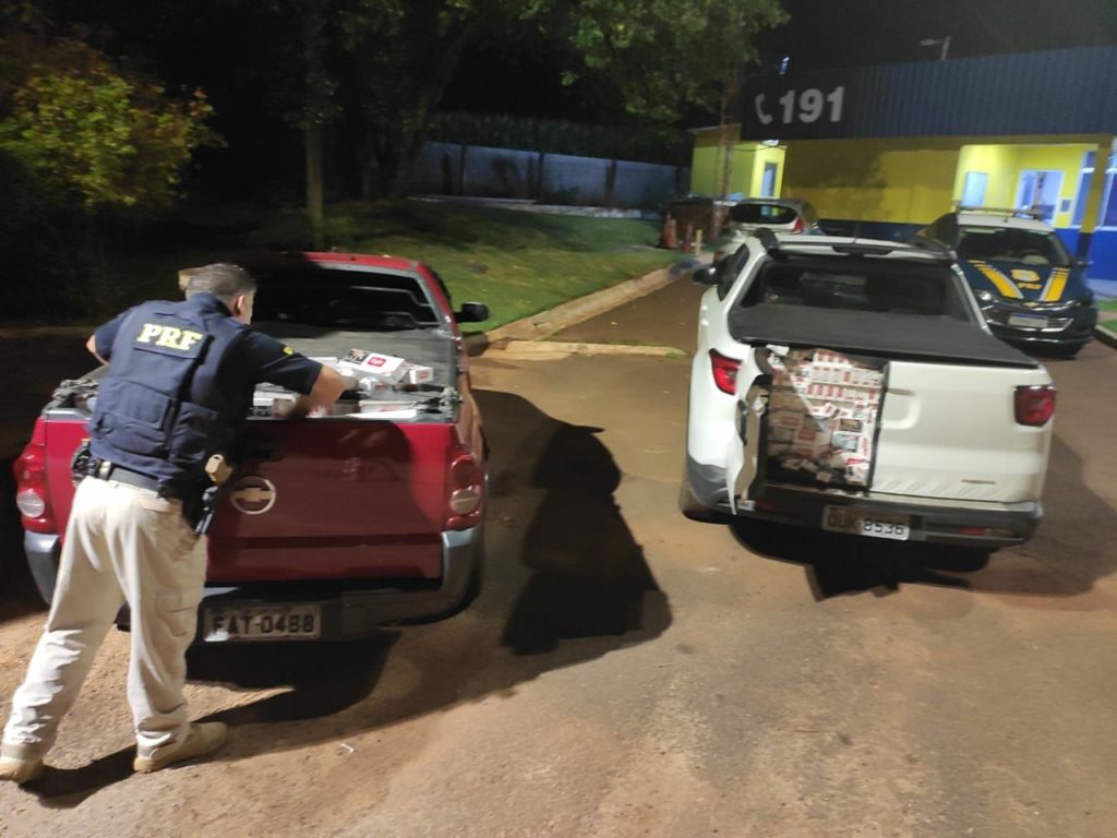 Carros carregados com cigarros são apreendidos na BR-277