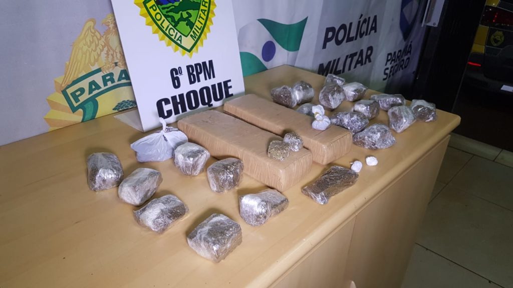 Adolescente são apreendidos com quase três quilos de maconha e duas porções de cocaína