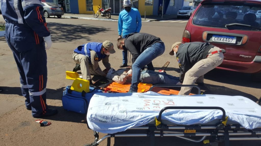 Motociclista fica ferido ao se envolver em acidente na Av. Assunção