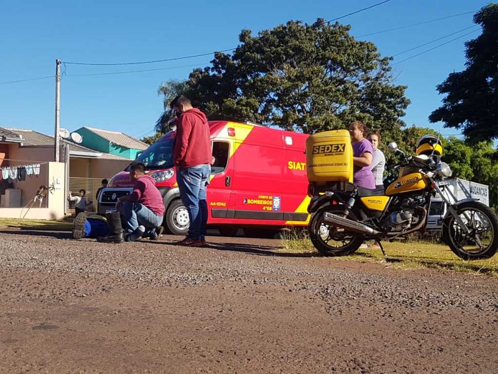 Motociclista fica ferido ao sofrer queda no Bairro Canadá