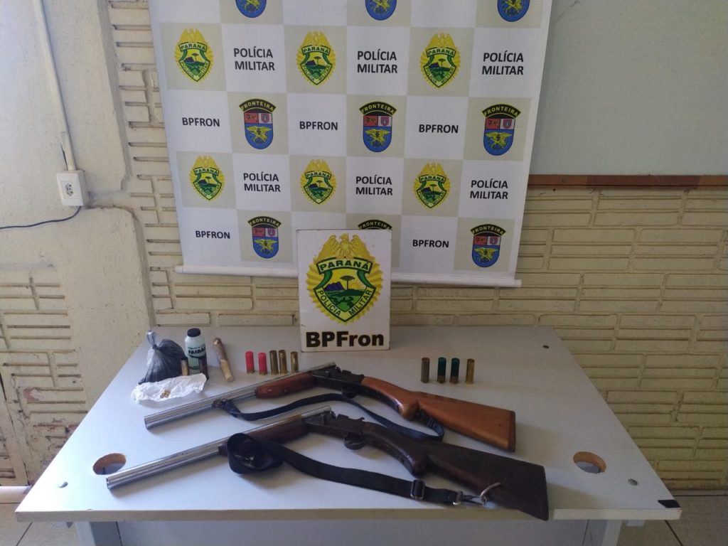 BPFron apreende armas de fogo e munições em Santo Antônio do Sudoeste