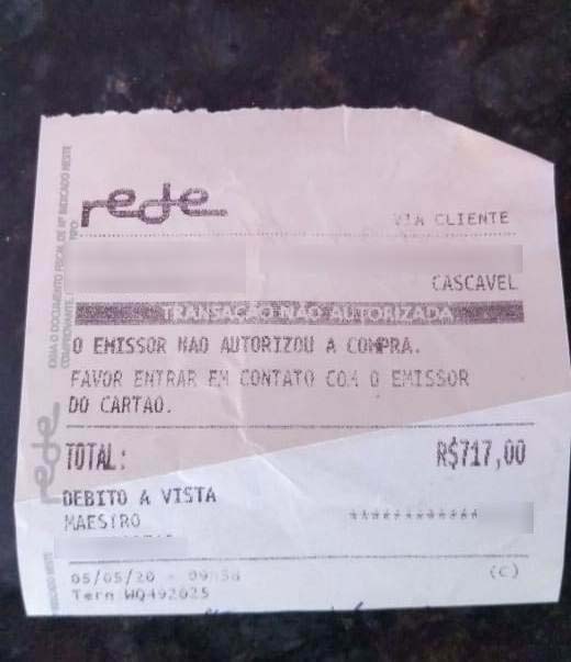 Golpe da máquina de cartão: mais um empresário relata ser vítima de prática criminosa Imagem referente a Golpe da máquina de cartão: mais um empresário relata ser vítima de prática criminosa