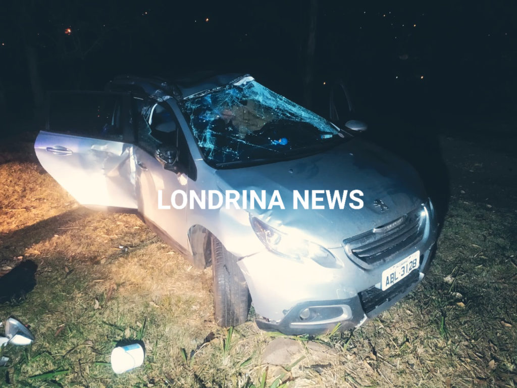 Capotamento de veículo deixa homem ferido na zona norte de Londrina