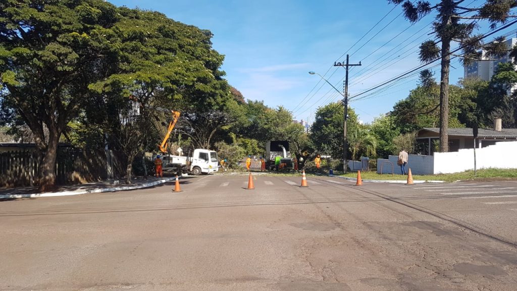 Trecho da Rua da Bandeira está interditado para a poda de árvores