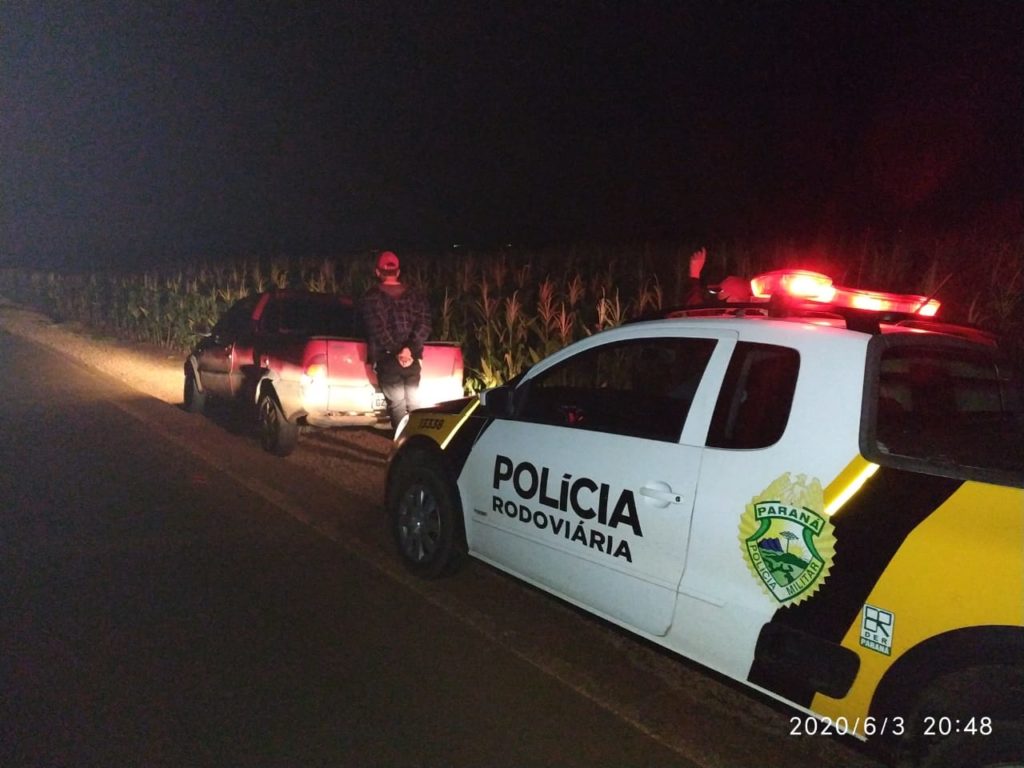 Fiat Strada furtada em Arapongas é recuperada pela PRE em Ouro Verde do Oeste