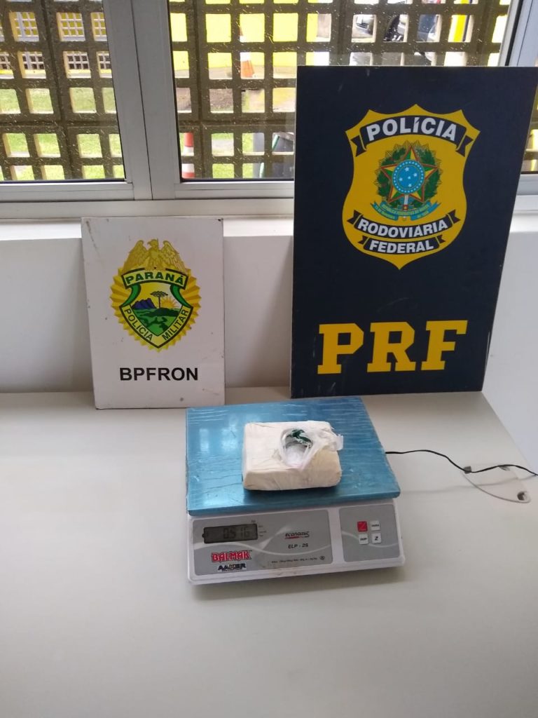 Ação conjunta do BPFron e PRF resulta na apreensão de meio quilo de cocaína em Catanduvas