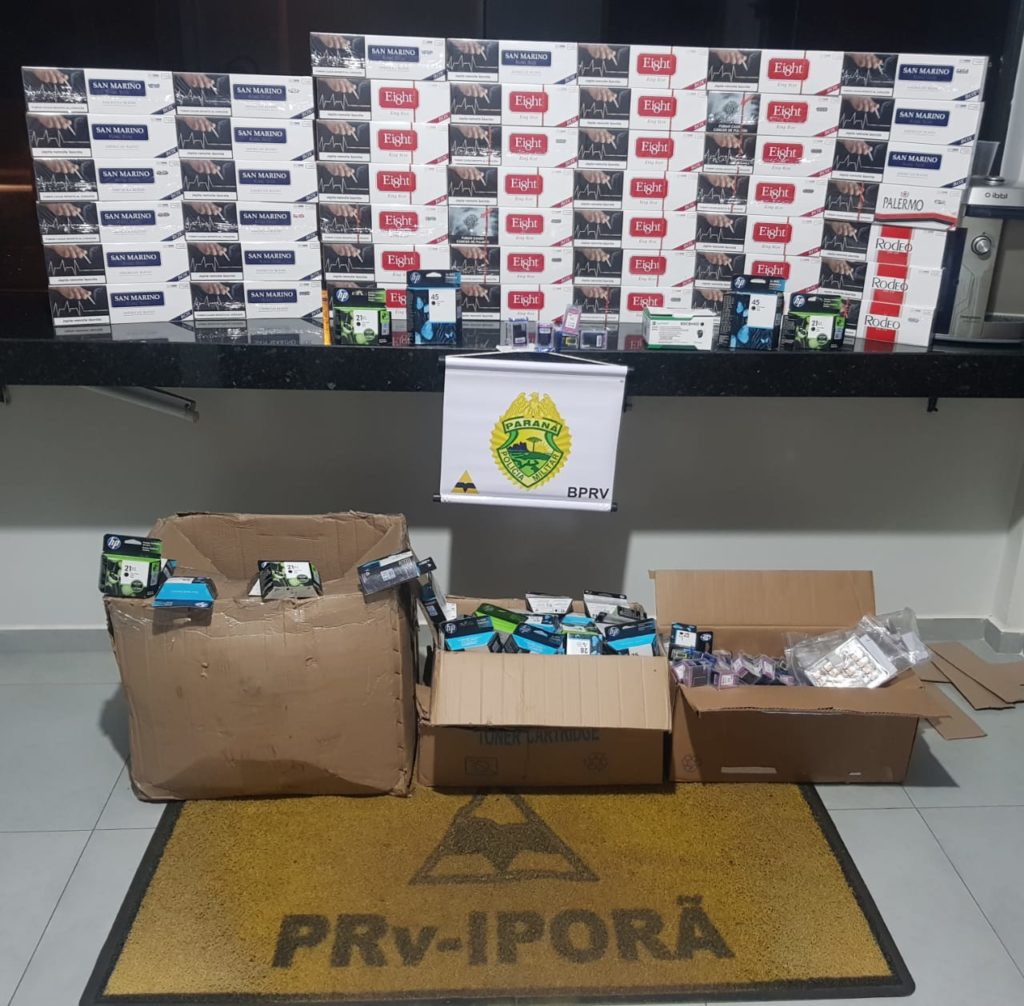 PRE apreende contrabando durante fiscalização a ônibus de linha em Iporã