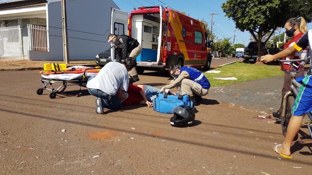 Jovem de 24 anos fica ferido em acidente no Jardim Veneza