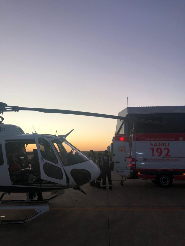 Paciente de Guaraniaçu é transportado a Cascavel pelo Helicóptero do paraná Urgência