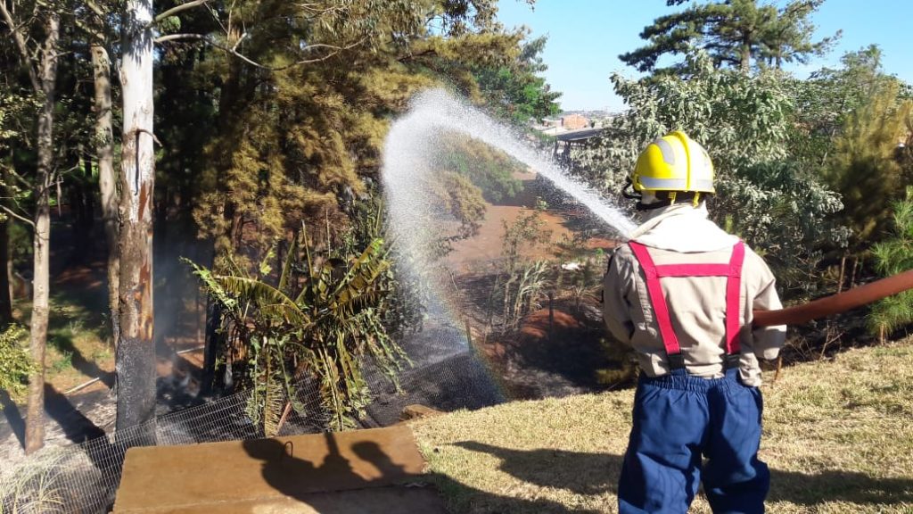 Área de vegetação pega fogo no Conjunto Riviera