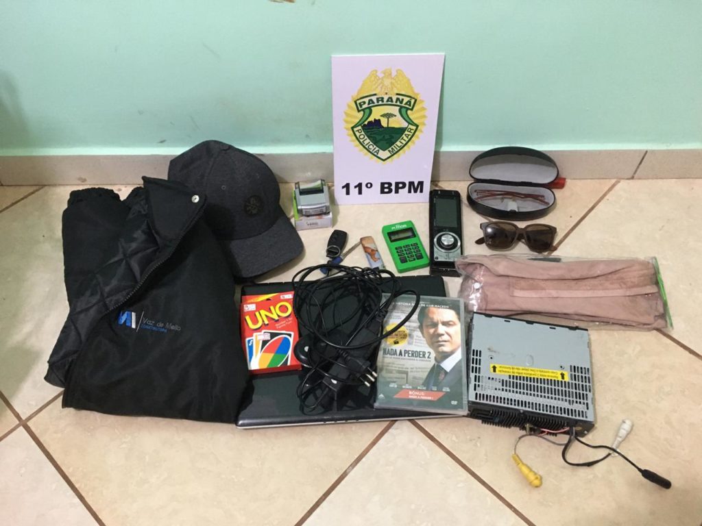 Homem e adolescente são detidos com objetos furtados em Campo Mourão