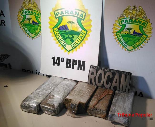 ROCAM apreende cinco tabletes de maconha que estavam ‘abandonados’ em Foz do Iguaçu Imagem referente a ROCAM apreende cinco tabletes de maconha que estavam ‘abandonados’ em Foz do Iguaçu