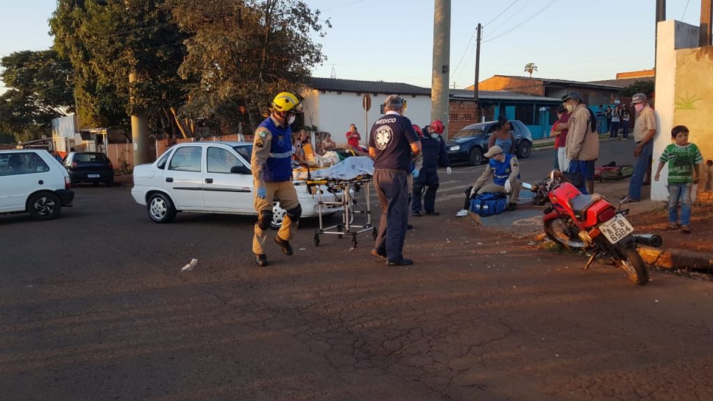 Motociclista fratura a perna em colisão no Jardim Melissa