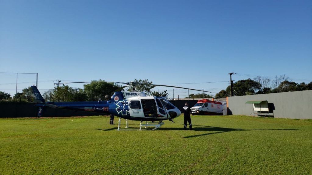 Idoso baleado em Guaraniaçu é trazido de helicóptero a Cascavel