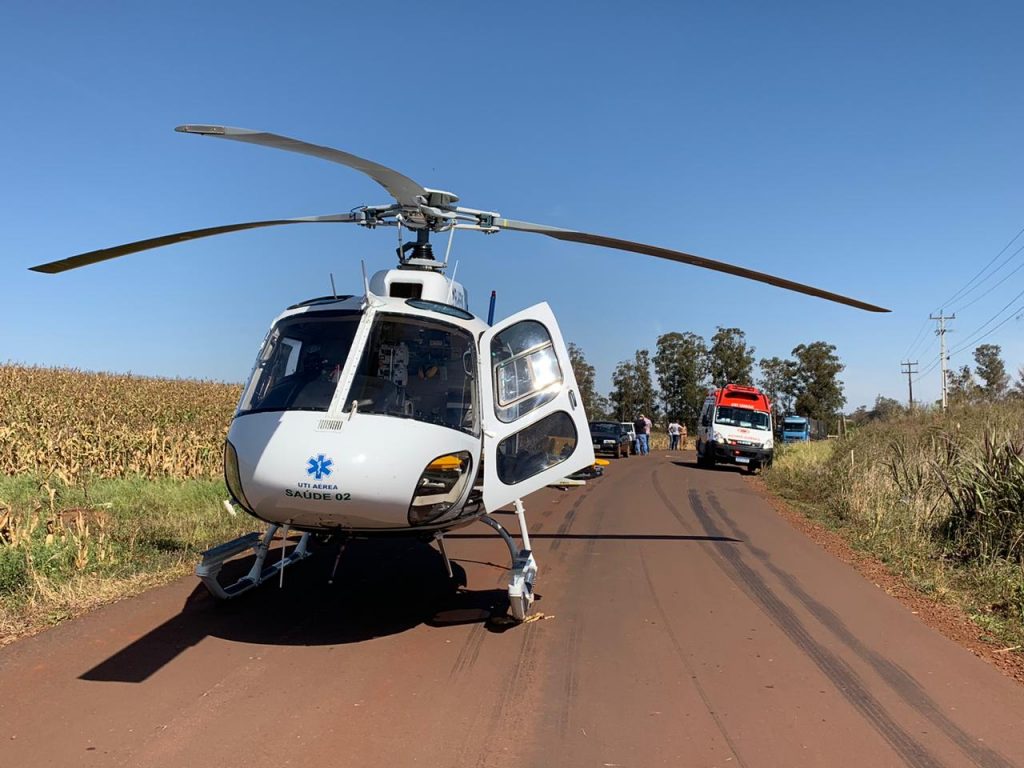 Idosa de 73 anos é socorrida em capotamento em Nova Santa Rosa
