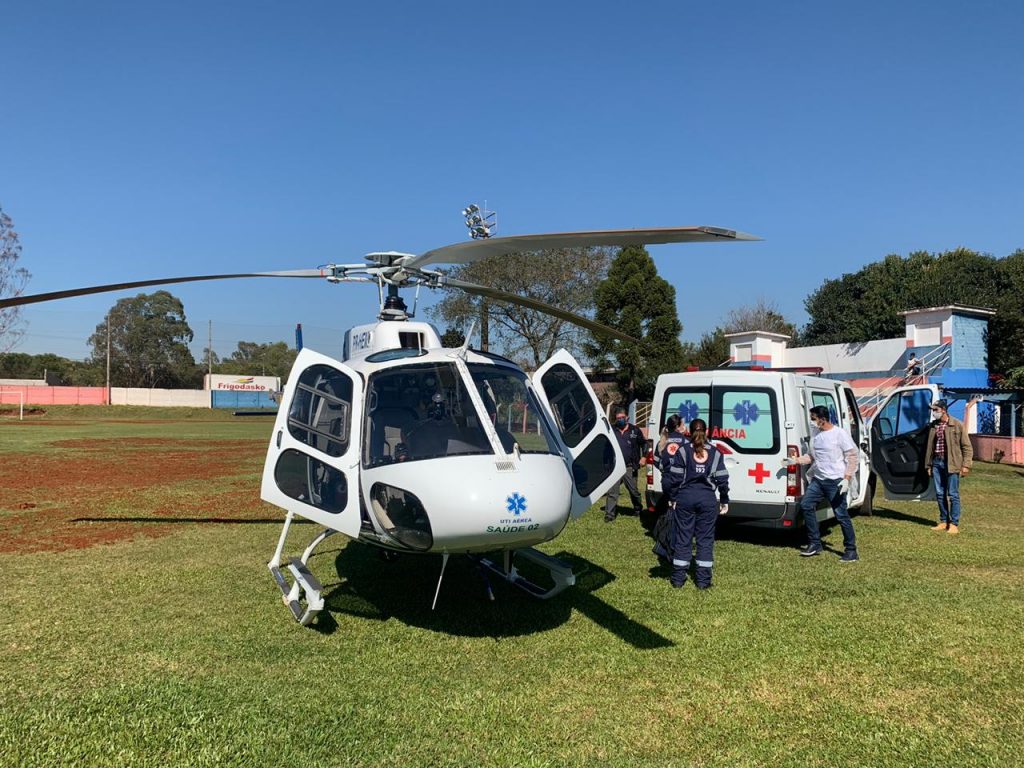 Paciente de Pitanga é trazido de helicóptero a Cascavel