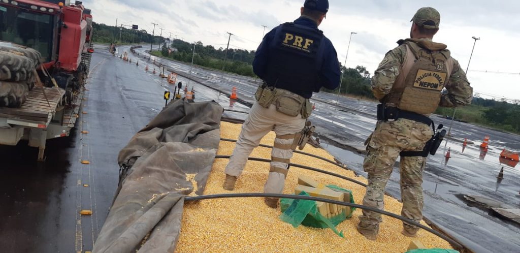 PRF e PF apreende 4,5 toneladas de maconha em Guaíra